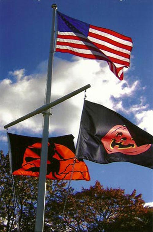 Fiberglass Flagpole with three flags