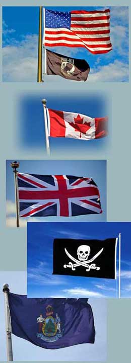 Multiple pictures of flags