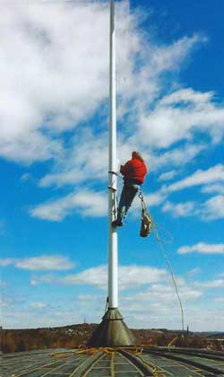 Repairing the capital flagpole