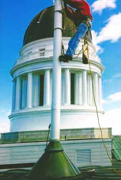 Repairing the capital flagpole