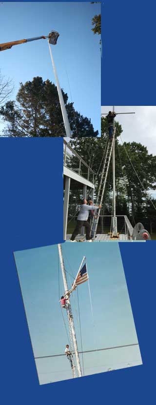 Images of repairing flagpoles