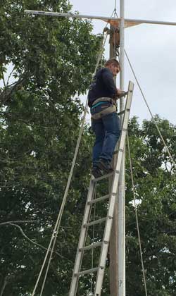 Person on ladder